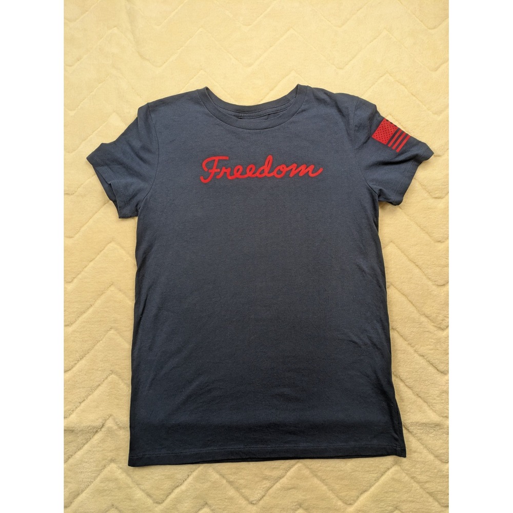 Under Armour Freedom Graphic T-Shirt Navy Blue Red Small S P CH Loose Fit